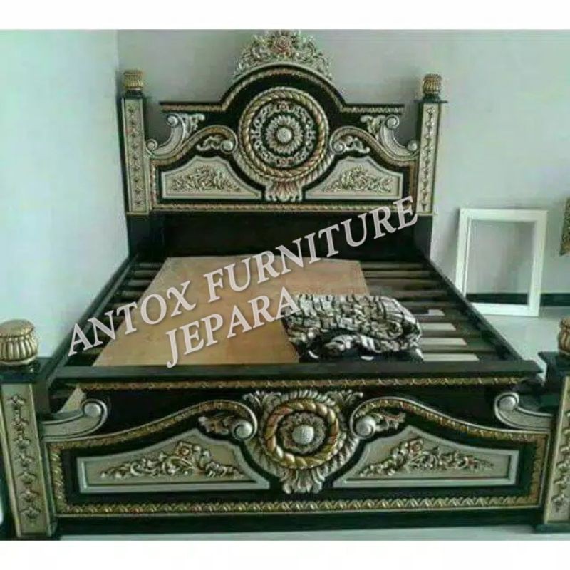 Dipan gong jati mebel Jepara/tempat tidur gong ukiran furniture Jepara
