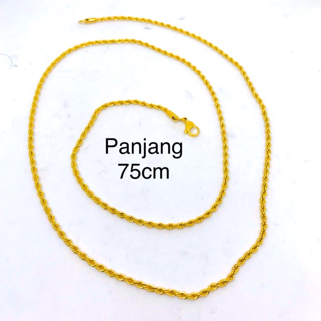 Kalung titanium //kalung tambang 75 cm//kalung tambang//perhiasan titanium