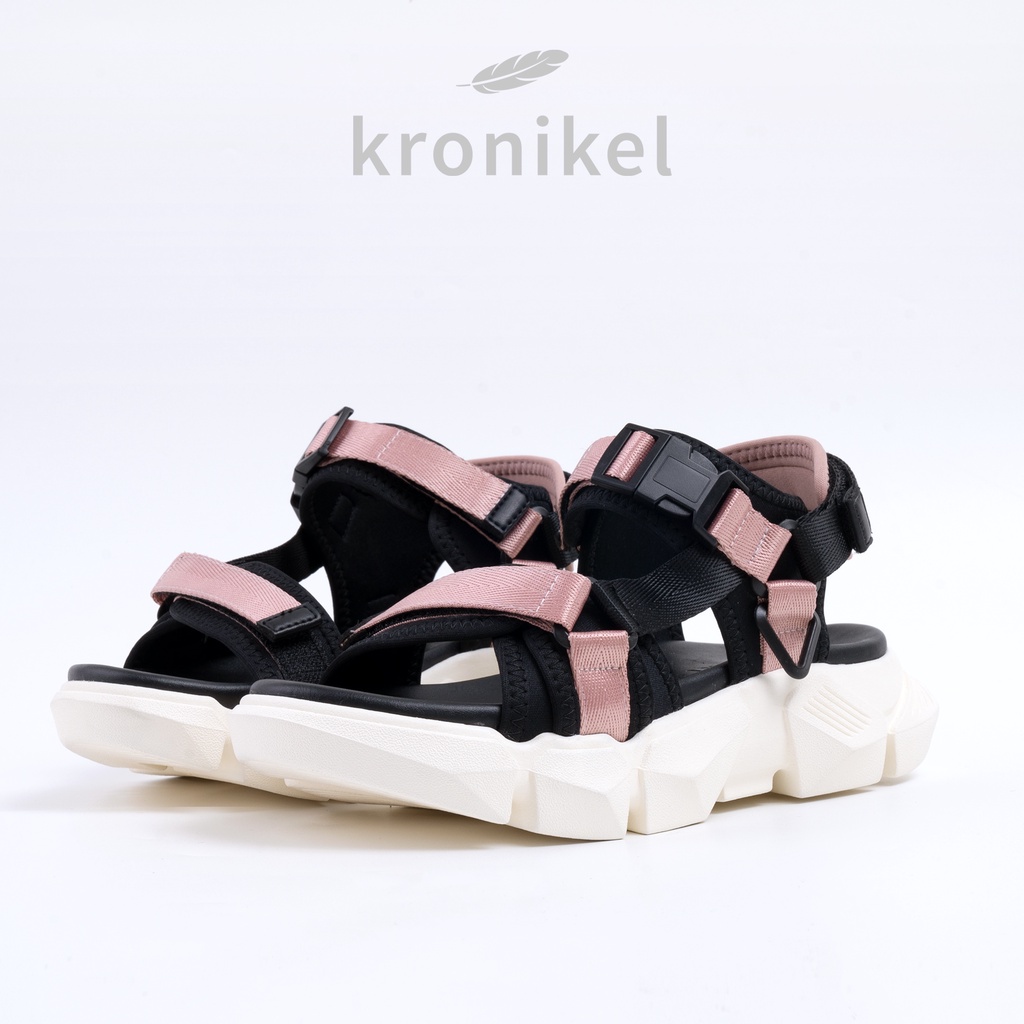 [PREMIUM LOKAL BRAND] KRONIKEL PROJECT // HANA 2-in-1 Sandals - Black Pink