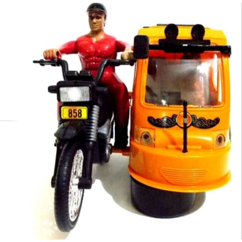 Mainan anak Becak motor ada lampu dan music