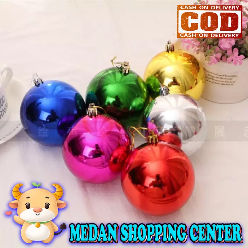 MSC HIASAN BOLA 4CM POHON NATAL per pcs Dekorasi BOLA NATAL PLASTIK 4 CM CHRISTMAS TREE DECORATION