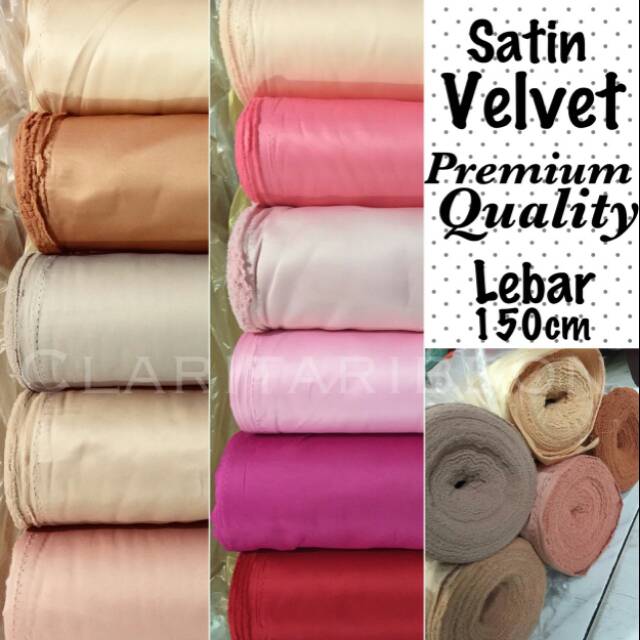 Kain Satin saten velvet silk import premium dijual meteran