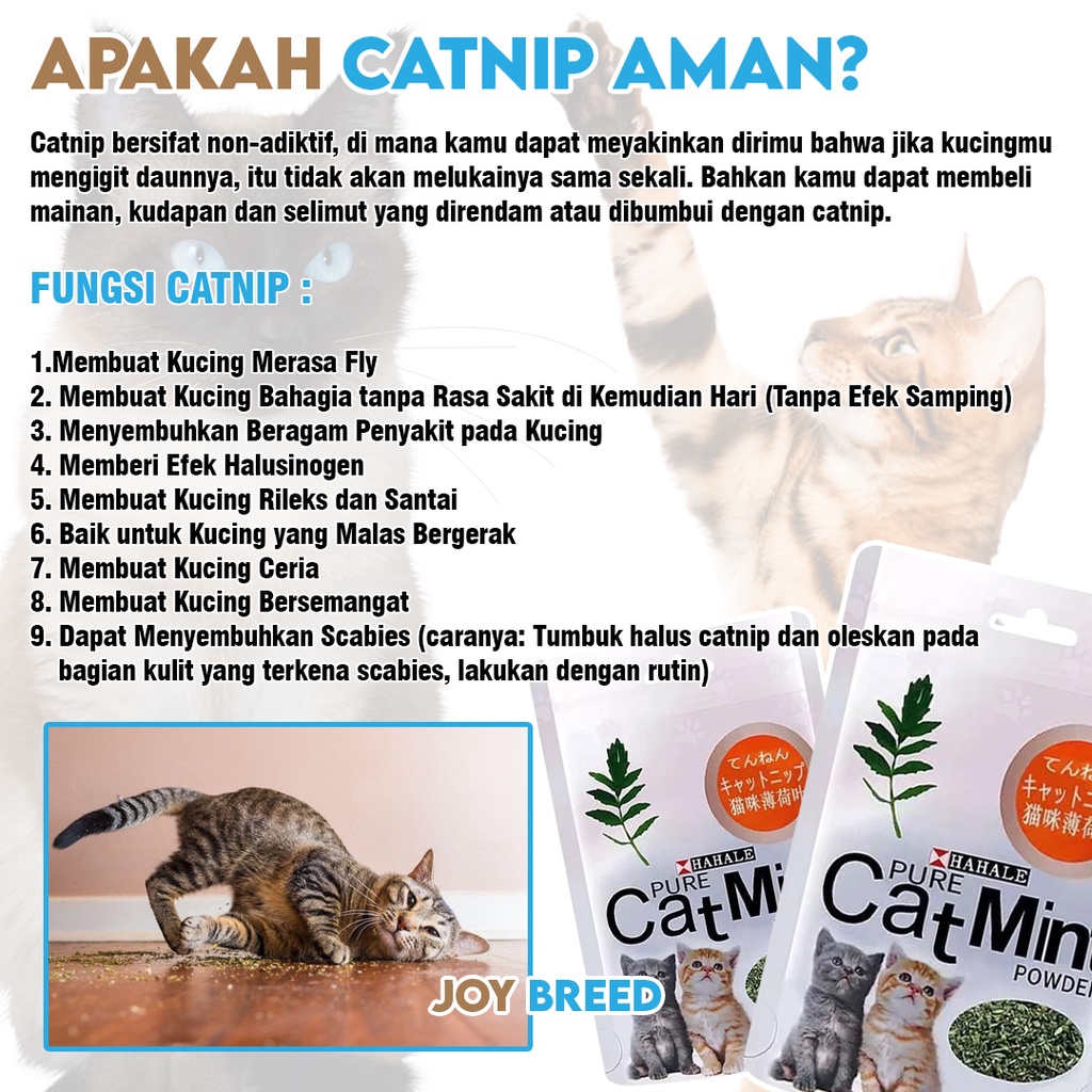 CATNIP KUCING CATNIP BUBUK CATMINT MENTOL PENGHILANG STRESS KUCING