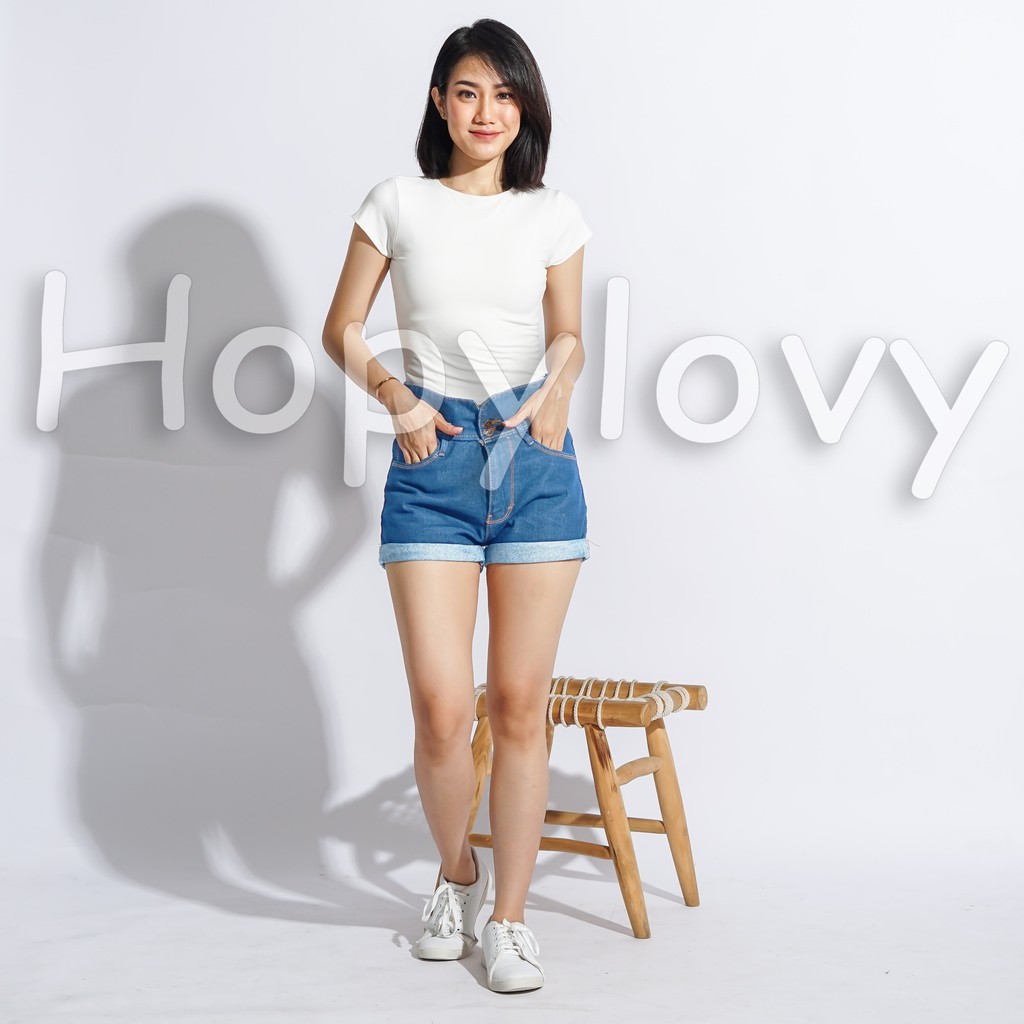 HOPYLOVY Hot Pants Celana Jeans Pendek Wanita Hotpants Helena