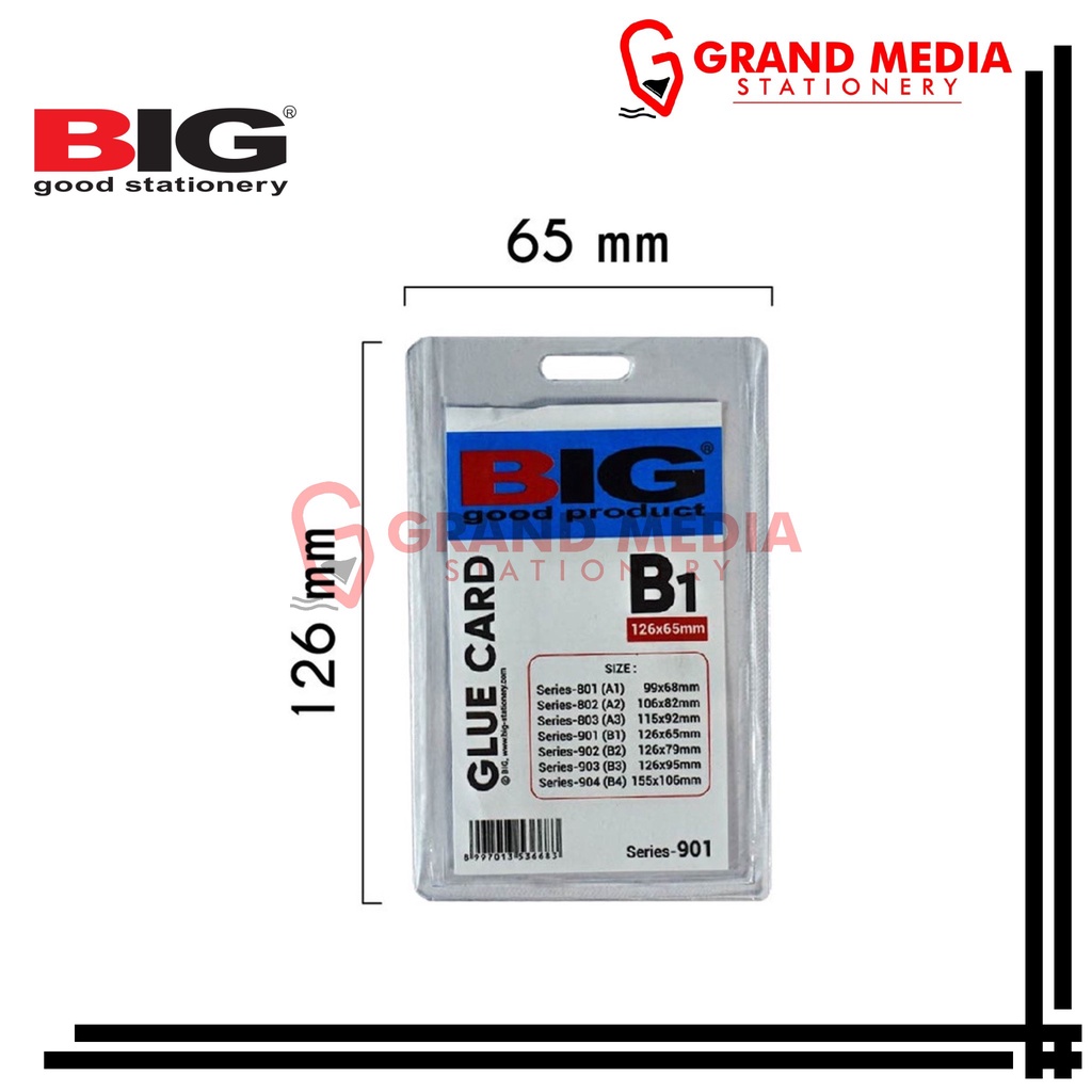 

[GRAND MEDIA] GLUE CARD / ID CARD MIKA / NAME TAG MIKA BIG B1 102MM x 65MM / 1PACK (20PCS)