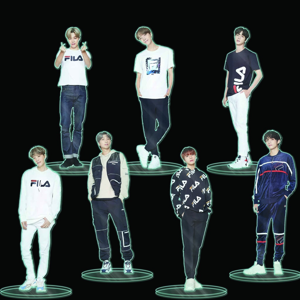 [STANDEE] BTS x fila full body akrilik v taehyung jhope jin suga rapmon rm jimin kpop jungkook