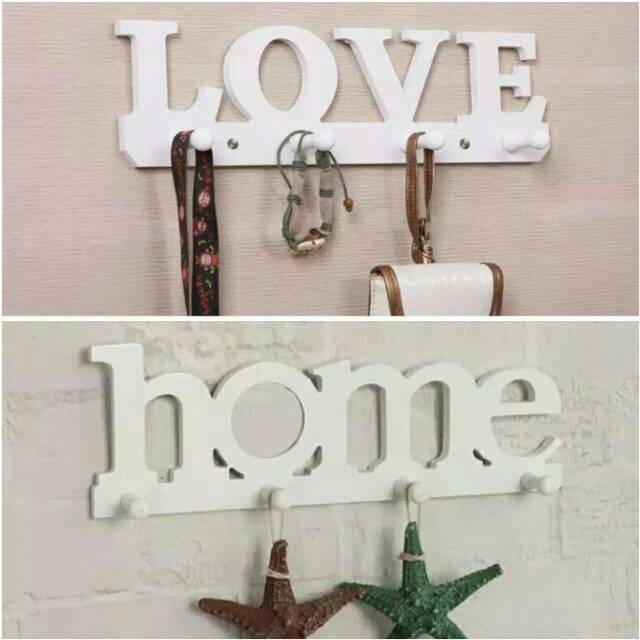 Rak Dinding HOME LOVE Rak Gantung Vintage Shabby Chic Capstock Kapstok Baju