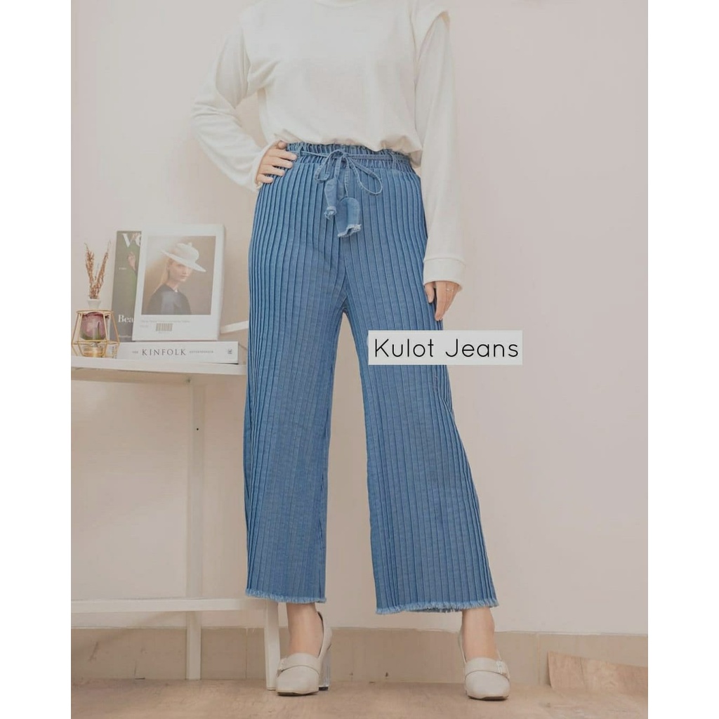 Kulot jeans rawis (COD) Material denim