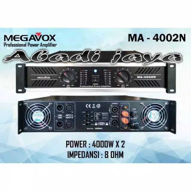 ampli MEGAVOX MA 4002N POWER AUDIO AMPLIFIER megavox ma4002n