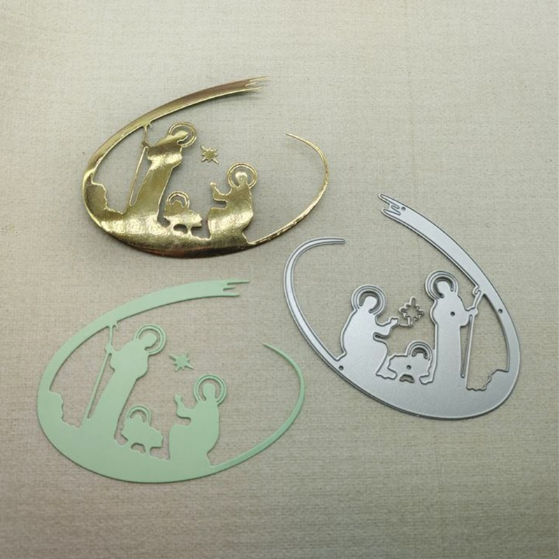 Cetakan Stensil Cutting Dies Motif Yesus Natal Bahan Metal Untuk Scrapbook / Craft DIY / Embossing