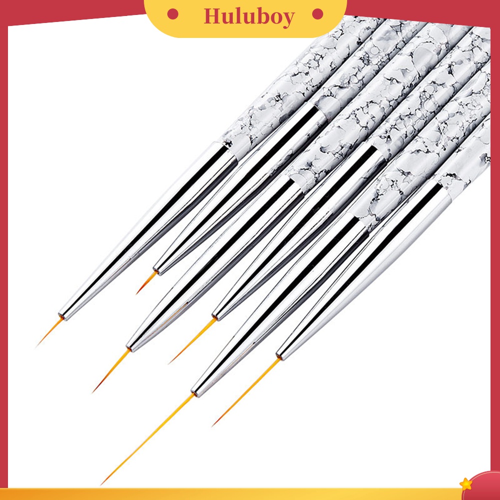 Huluboy Huluboy♡ 3pcs / Set Pen Brush Untuk Menggambar Bunga UV Gel Manicure