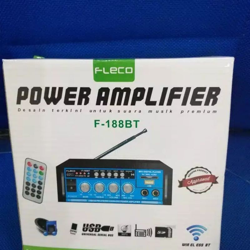 Bisa COD // Power Amplifier FLECO F-188BT // AK-698BT Bluetooth Stereo Karaoke + Mp3 player + FM