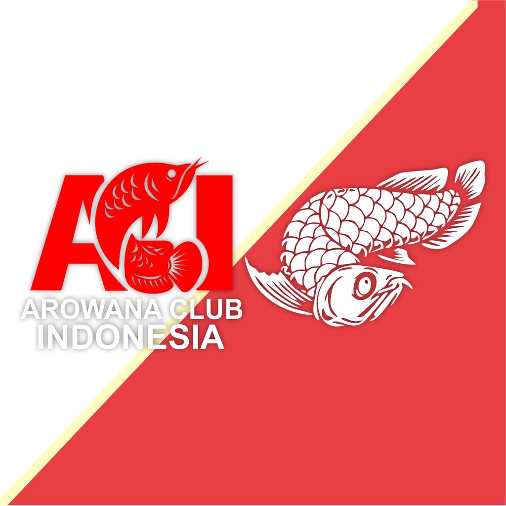 Stiker Timbul Ikan Arwana ACI Arwana Club Indonesia / Anti Air / Anti Panas / Stiker Aquarium Arwana