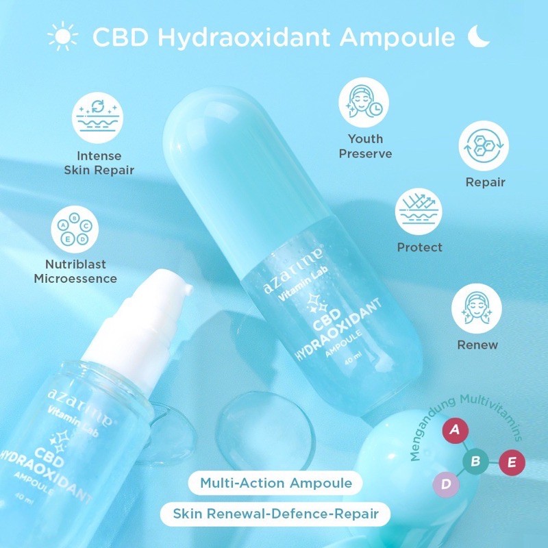 CBD hydraoxidan Ampoule | Azarine skin repair | azarine skin defence|