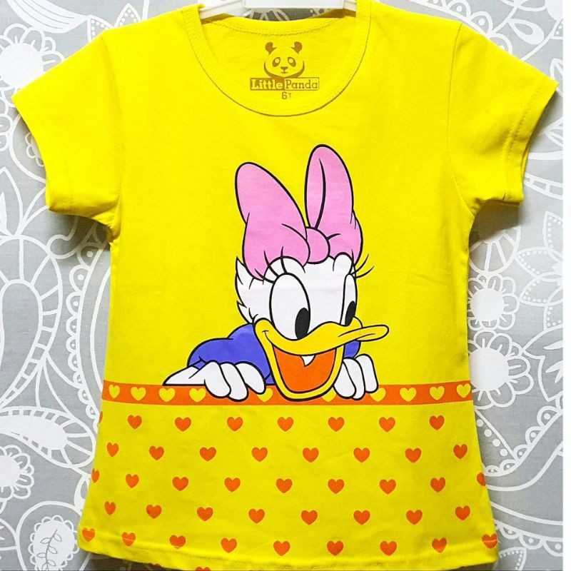 Yellow heart Daisy Duck - Koas Daisy - Kaos Anak Murah