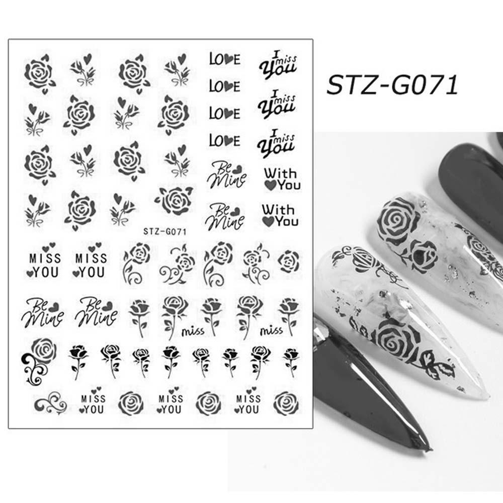 Mxbeauty Stiker Nail Art Romantis decal sticker Love Rose Hari Valentine