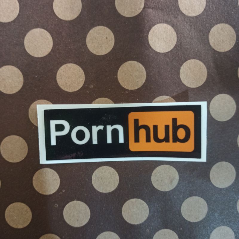 Stiker Porn hub, bahan vynil laminasi glossy
