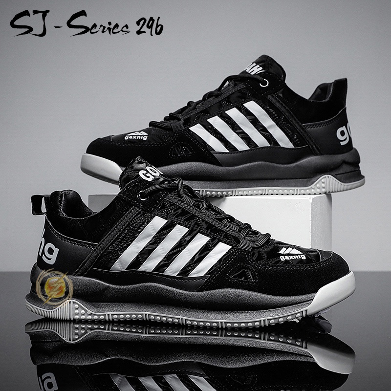 [JWALK] Sepatu Sneakers Kasual Pria Keren dan Trendy Kualitas Import Premium -296 HITAM
