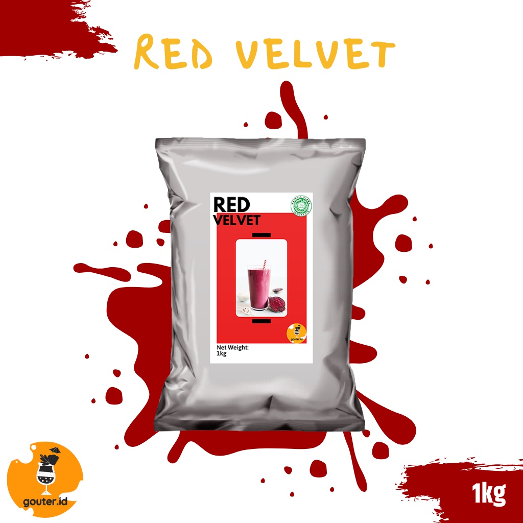 BUBUK MINUMAN RASA RED VELVET 1KG / SERBUK MINUMAN ANEKA RASA / BUBUK MINUMAN KEKINIAN / MINUMAN INSTAN / BOBA DRINKS