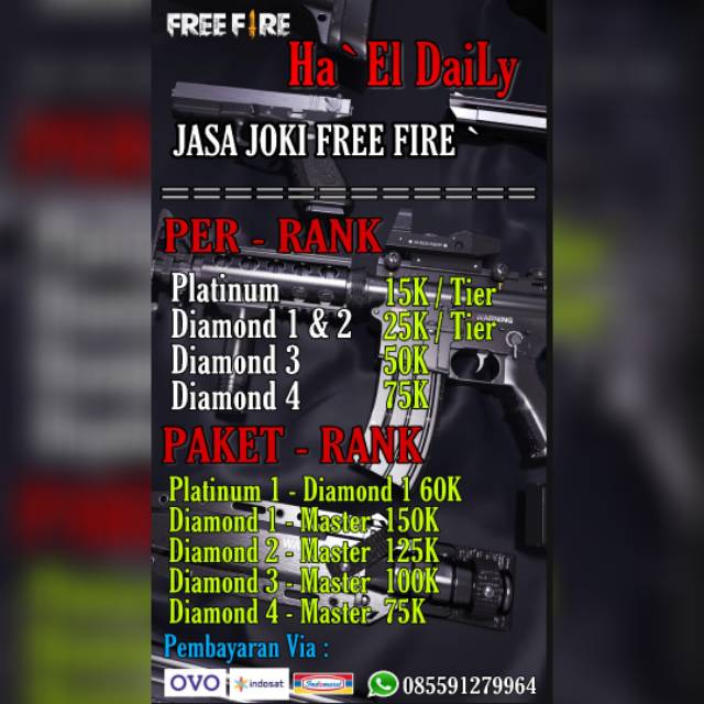 Jasa Joki Rank Free Fire Battleground