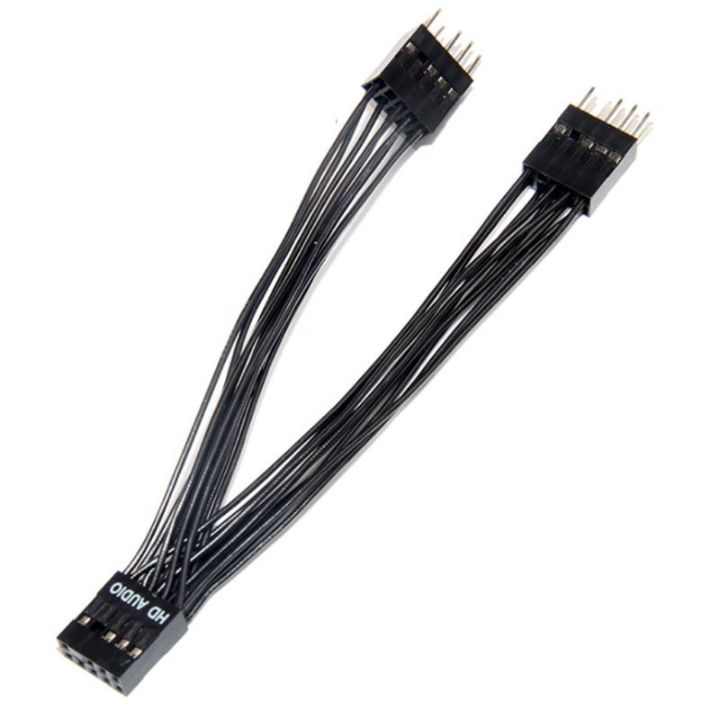 Gro 10cm / 0.39 &quot;9Pin Y Splitter Cable for Computer Motherboard Extension Cable Female to 2 Dual Male Wire