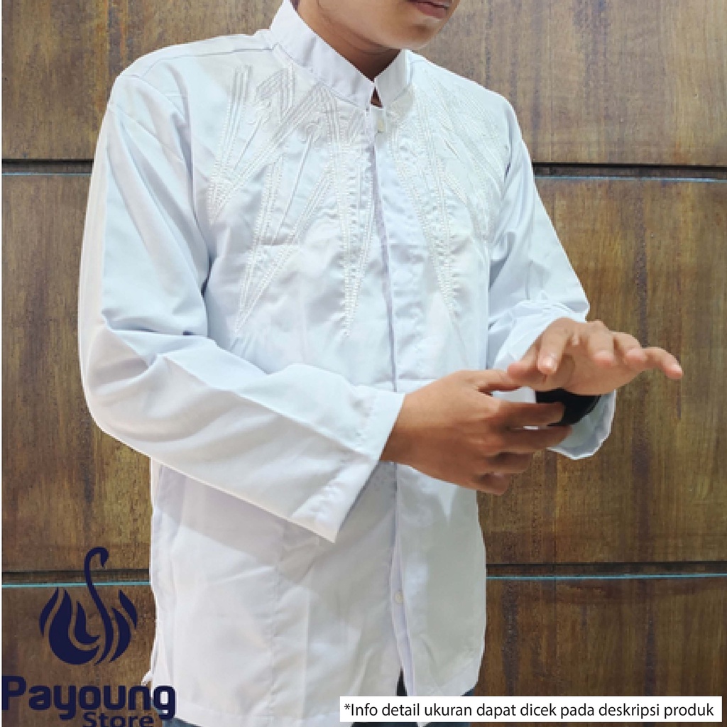 KOKO PUTIH LATANSA LENGAN PANJANG,KOKO DEWASA LENGAN PANJANG | Koko Bordir Putih | Baju Muslim Pria