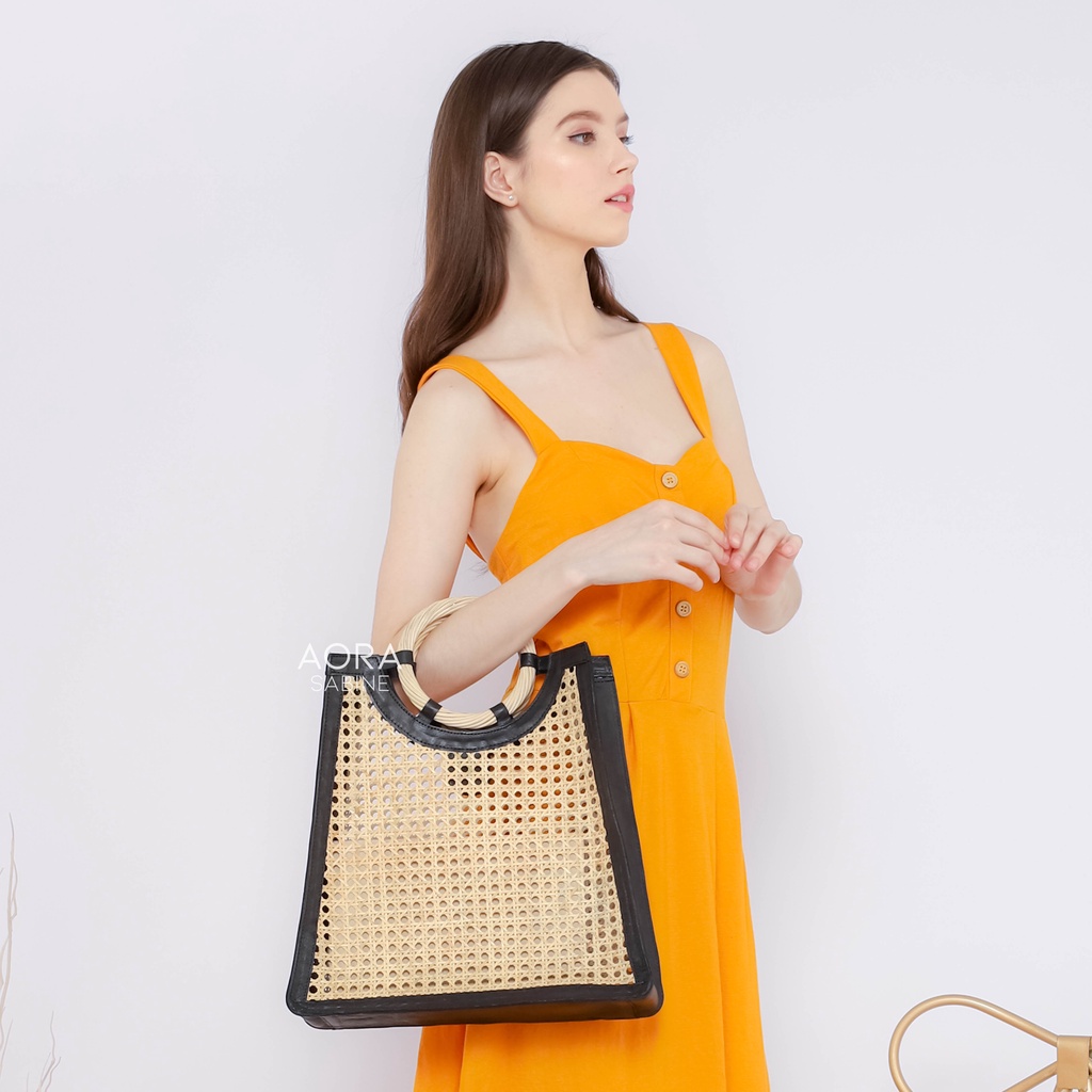 Rattan Bag, Handbag, Summerbag, Rattan Leather, Leather Bag, Bali Bag, Handmade Bag, Woven, Webbing 