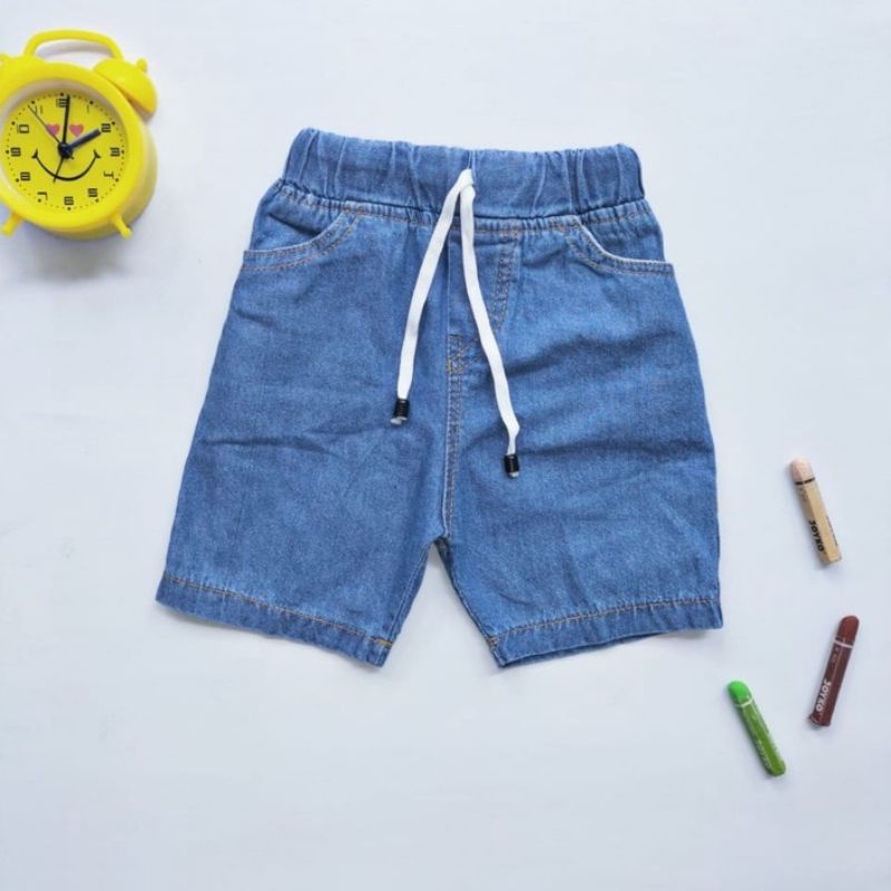 DK Celana Pendek Soft Jeans Tali Bahan Premium Bayi Anak