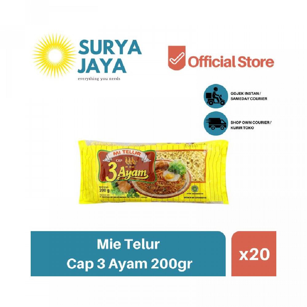 Distributor Mie Telur Cap 3 Ayam isi 20 pcs - Agen Mie 3 Ayam 1 Dus