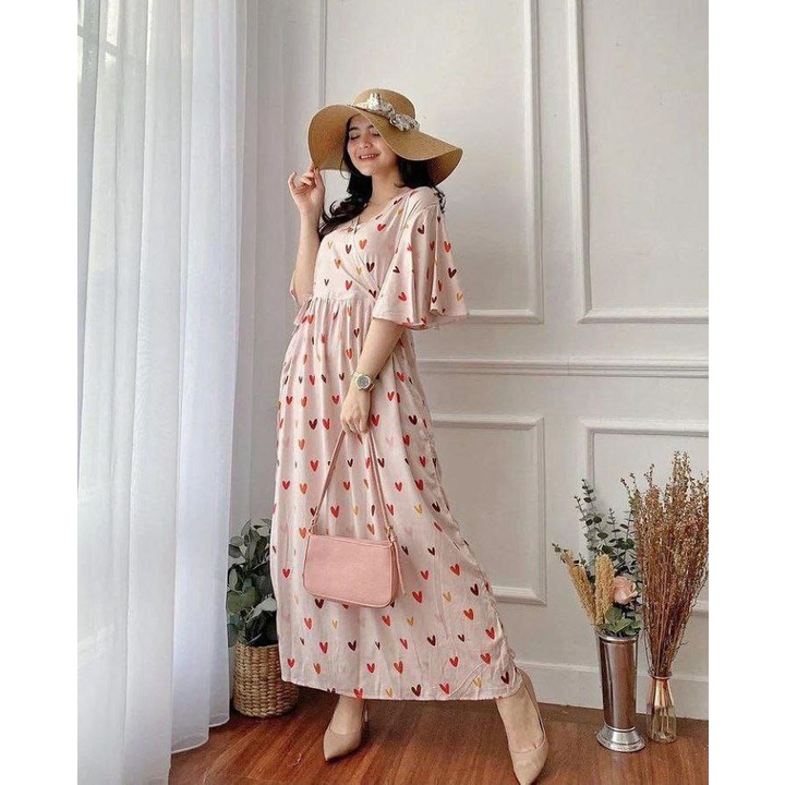 Milea Gamis Terbaru Rayon Premium Dress Wanita Lengan Panjang Baju Wanita Kekinian LD 110 cm