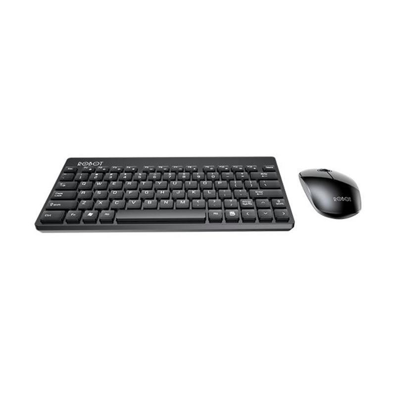 C_   ROBOT KM3000 Portable Mini Wireless Keyboard and Mouse Combo Black