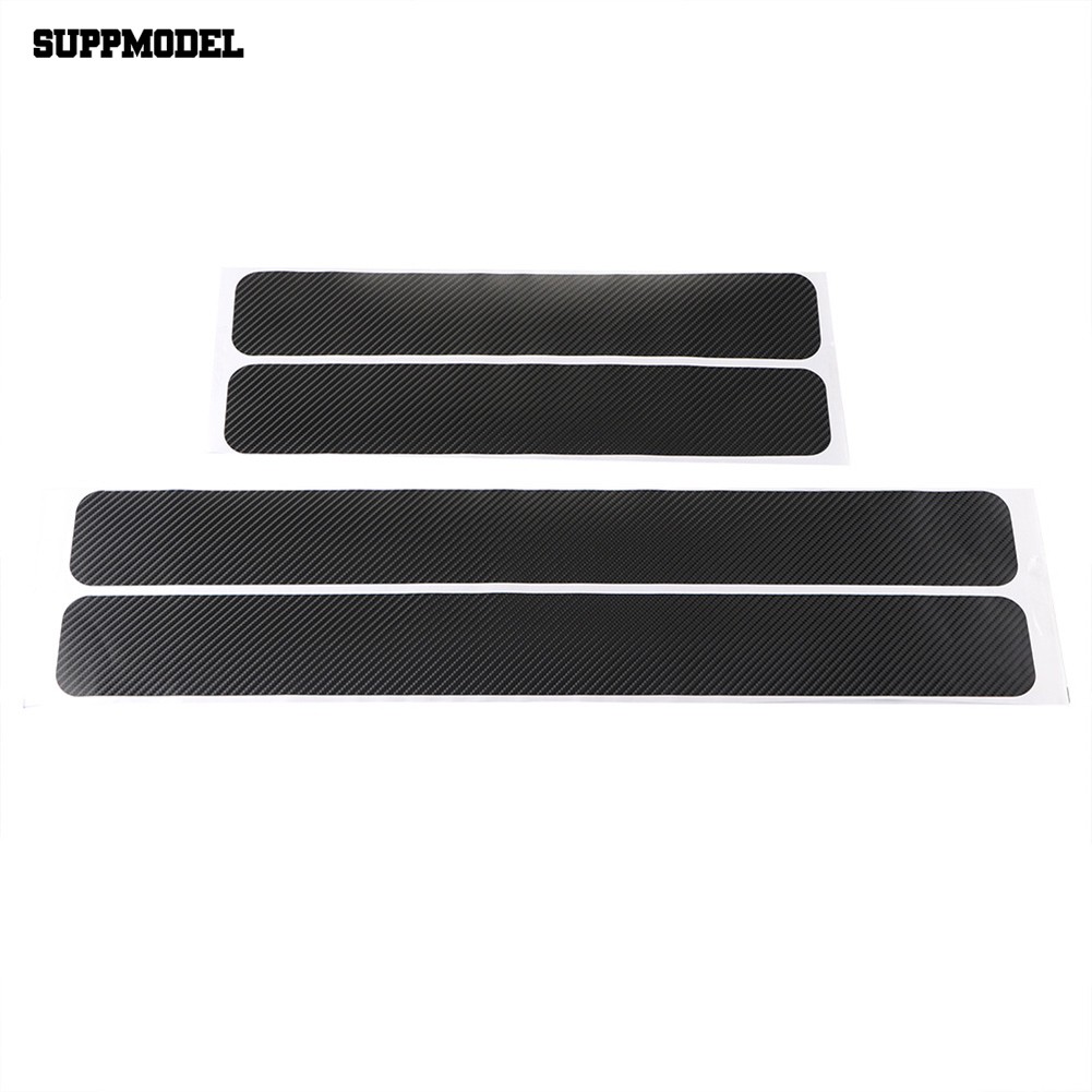 4Pcs / Set Stiker Film Carbon Fiber 3D Anti Gores untuk Mobil