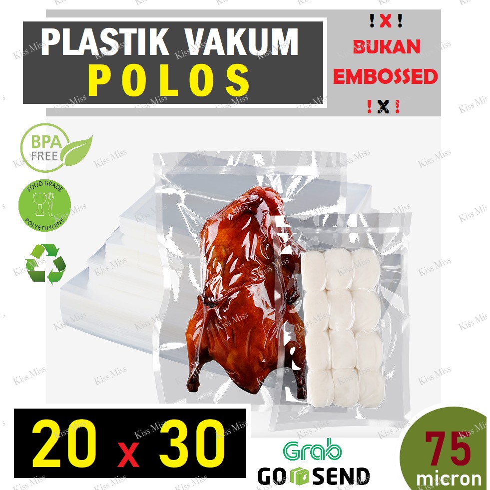 Plastik Vakum POLOS - 20x30 - Vacuum Sealer - Nylon - Vacum - SINBO - Plastik Makanan - BENING