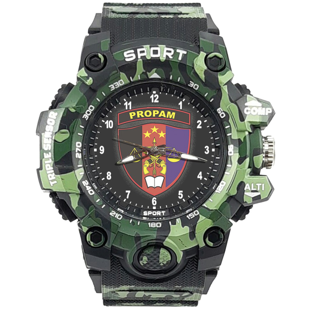 {Istimewa} Jam Tangan LOGO PROPAM 1 Hitam Army Water Resistant