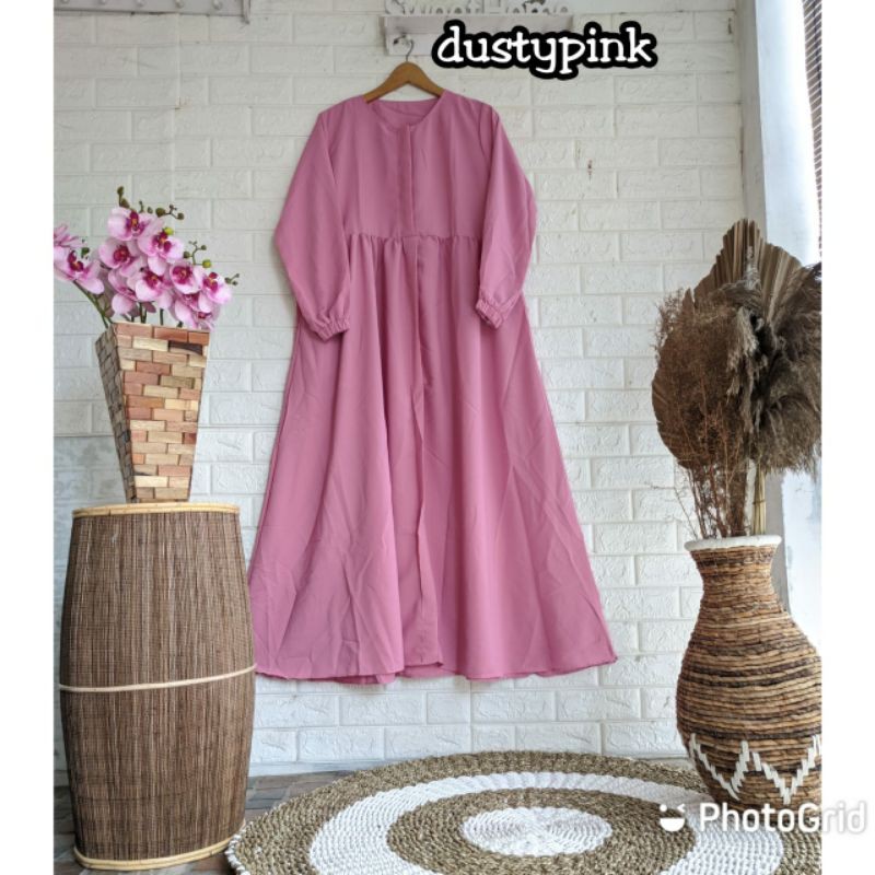 {COD}Babydol terlarisss//Lamia babydol wolfis terbaru//Gamis lamia wolfis COD//Dress COD terlarisss//COD Terlariss Terbaru-Dustypink