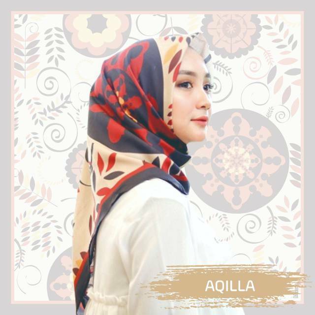 Premium Aqilla Voal Printed by Zaneva Hijab l PROMO RAMADHAN 2023 kemasan Pouch