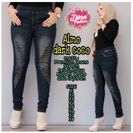 ALMO jeans legging sobek lapis puring bahan melar (CRLS,DWSN)