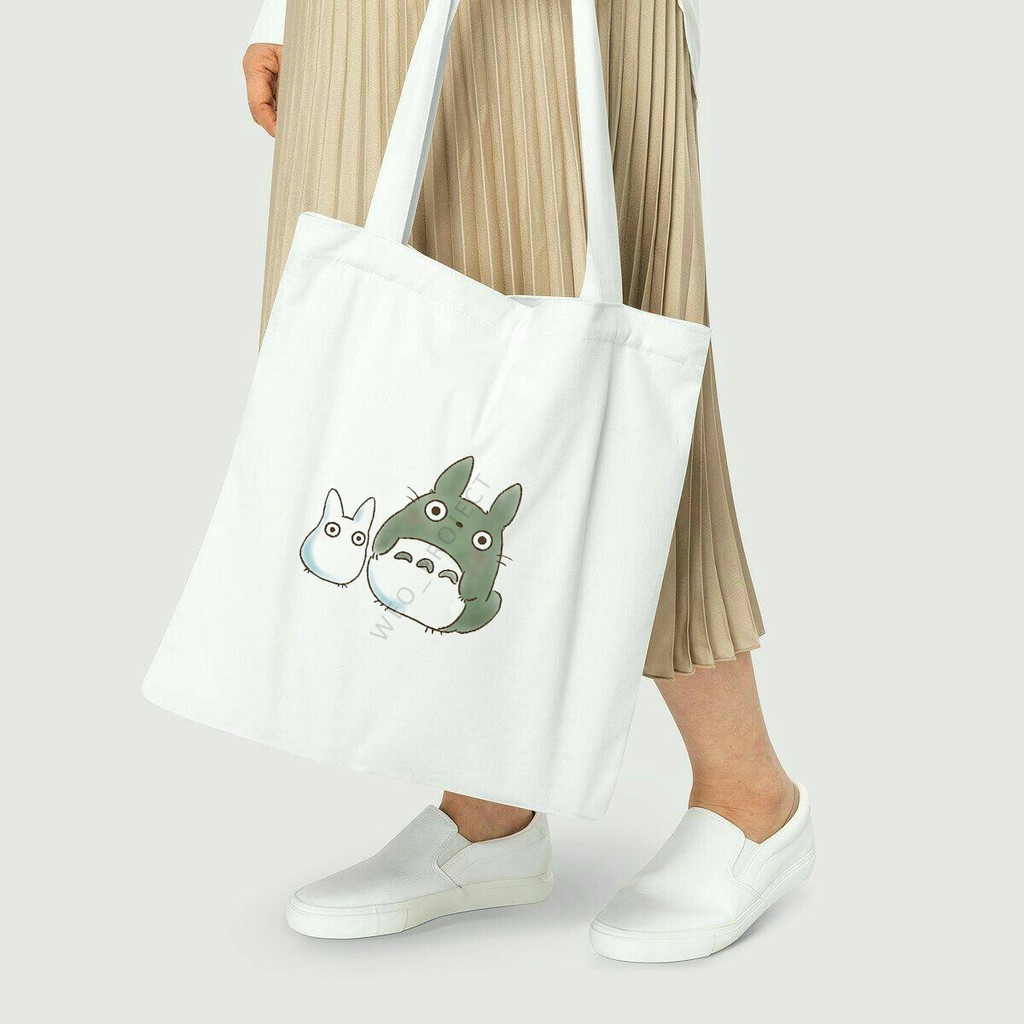 TOTE BAG KANVAS MURAH / TOTE BAG WANITA / TOTE BAG MOTIF TOTORO