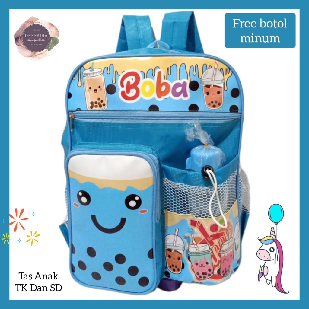 Tas Ransel Sekolah Anak Perempuan Motif B0b44 Free Botol Lucu Tas Anak Paud Tk Sd