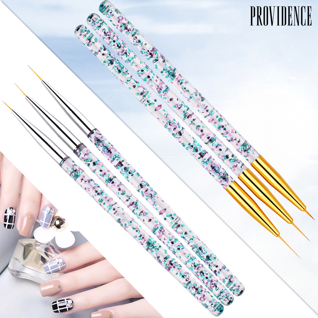 Providence 3Pcs / Set Pena Ukir Kuku Ultra Tipis Bahan Akrilik Untuk Nail Art / Manicure DIY