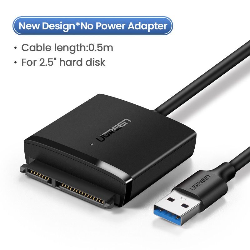 Ugreen Kabel Adapter SATA III to USB 3.0 untuk Hard Disk 2.5 &quot;/3,5&quot; with UASP SATA to USB Converter Hard drive