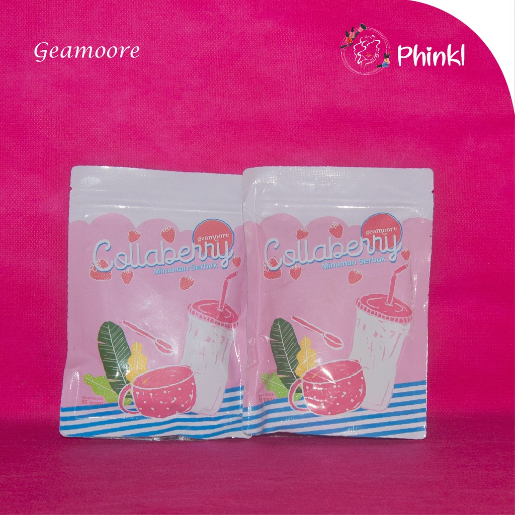 `ღ´ PHINKL `ღ´ Geamoore minuman collagen drink strawberry pemutih kulit mencerahkan kulit dari dalam