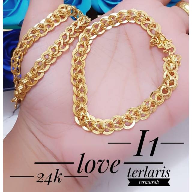 Xuping gelang tangan lapis emas 24k