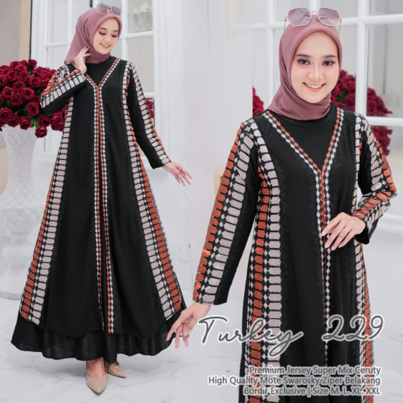 MAXY - ABAYA - DRESS HITAM - DRESS ARAB - TURKEY MAXY  DRESS KATUN BATIK - BLACK MAXY ORI SPASSY - L