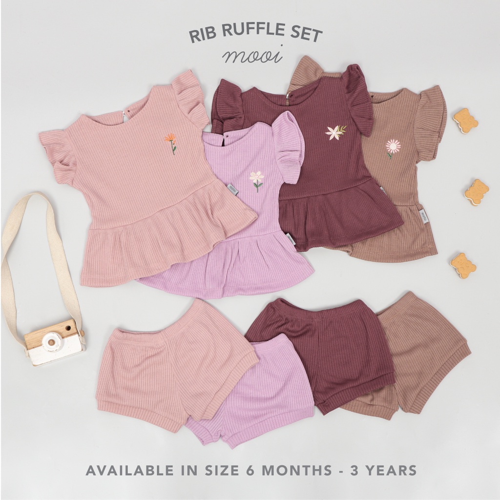 Mooi Rib Ruffle / Niki Rib Setelan