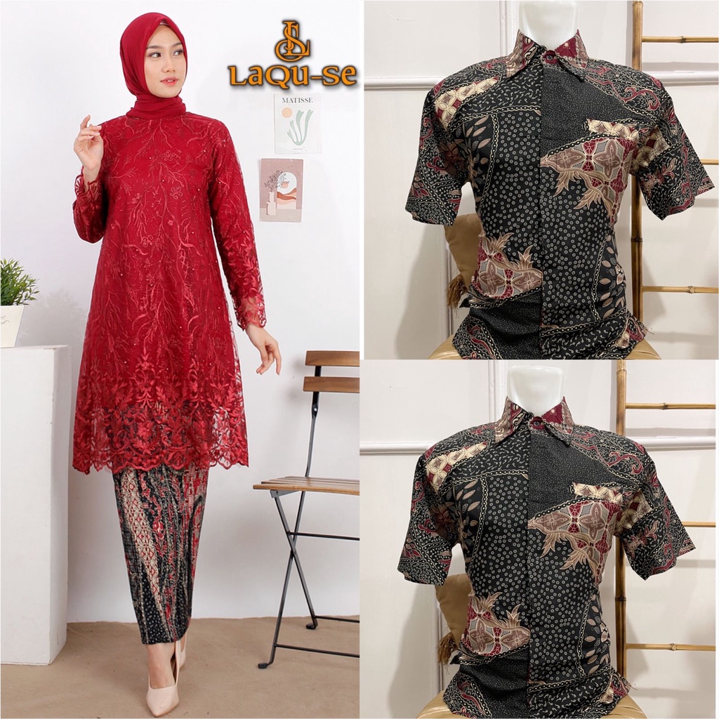 Stelan Kebaya Couple Outfit Couple Kondangan Baju Pesta Couple Set Pakaian Couple by laquse kebayaa