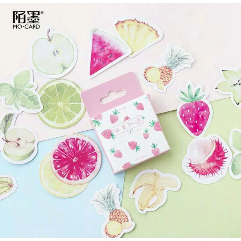 

45pcs stiker motif buah/story of fruit pack/ box murah utk dekorasi scrapbook/album