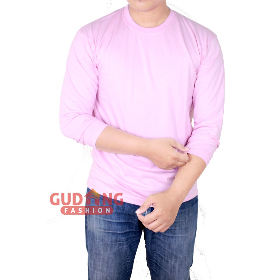 Atasan Kasual Kaos Polos Panjang Pria PLS 184