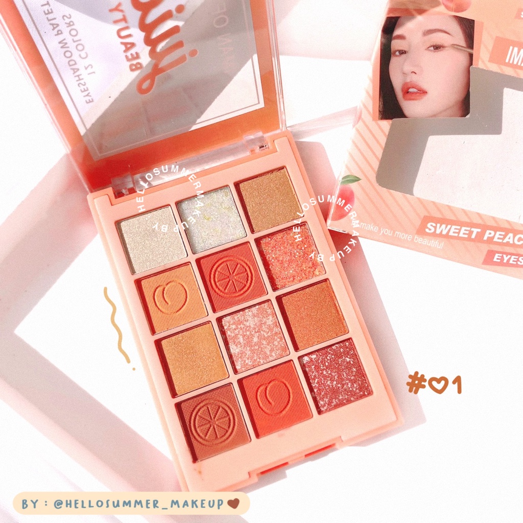 𝐄𝐘𝐄𝐒𝐇𝐀𝐃𝐎𝐖 𝐏𝐀𝐋𝐄𝐓𝐓𝐄ㅤ- IMAN OF NOBLE  Tropical Summer Juice Eyeshadow Palette Pigmented 12 Color