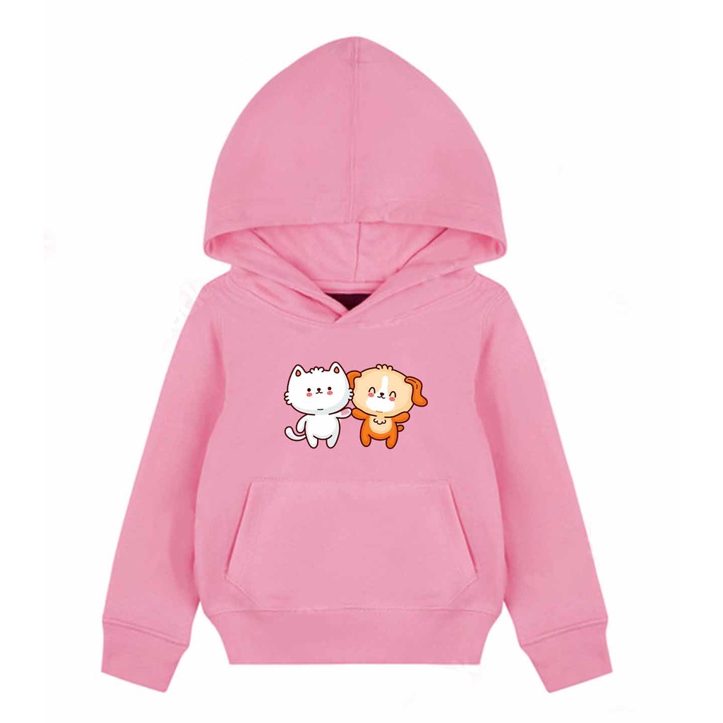 Hoodie Anak Neko to inu Sweater Pakaian Fleece M - XL